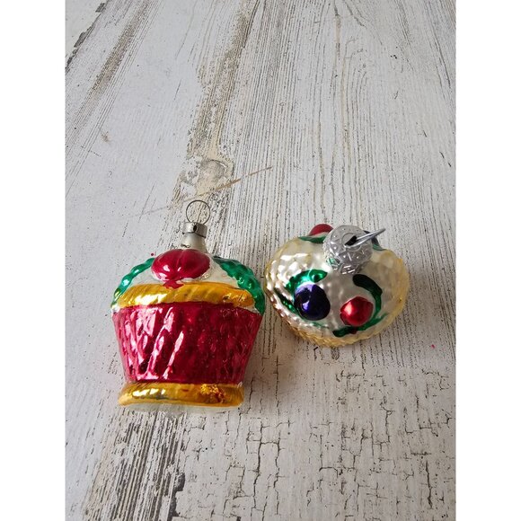 Vintage fruit basket glass Mercury ornament Maximus‎ tree mini - Picture 1 of 11